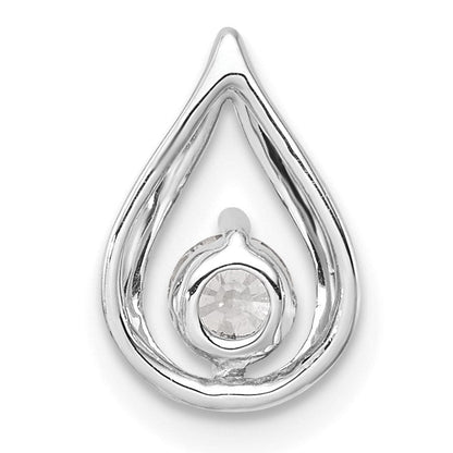 14K Weißgold 0,25 ct. Laborgezüchteter Diamant VS/SI+ G+ Tropfen-Ketten-Gleitanhänger
