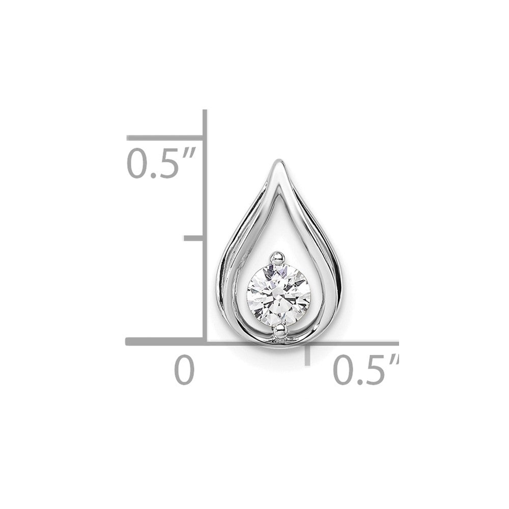 14K Weißgold 0,25 ct. Laborgezüchteter Diamant VS/SI+ G+ Tropfen-Ketten-Gleitanhänger