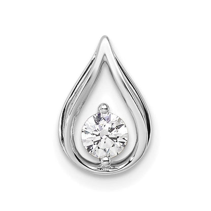 14K Weißgold 0,25 ct. Laborgezüchteter Diamant VS/SI+ G+ Tropfen-Ketten-Gleitanhänger