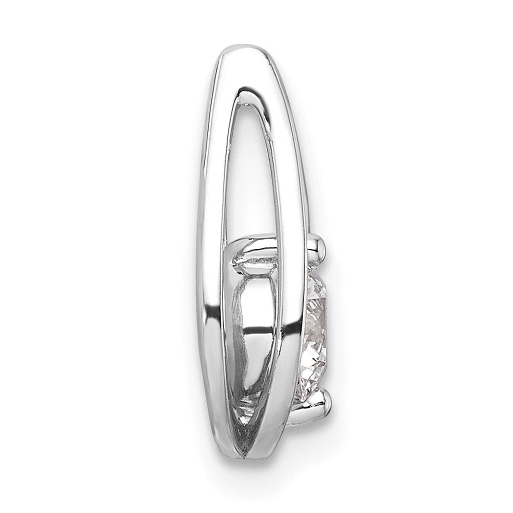 14K Weißgold Anhänger mit 0,5 ct. Labor Gezüchtetem Diamant VS/SI+ G+ in Tropfenform zum Aufschieben auf die Kette