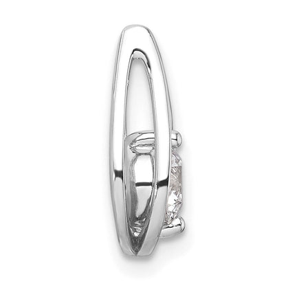 14K Weißgold Anhänger mit 0,5 ct. Labor Gezüchtetem Diamant VS/SI+ G+ in Tropfenform zum Aufschieben auf die Kette