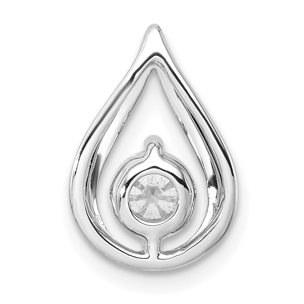 14K Weißgold Anhänger mit 0,5 ct. Labor Gezüchtetem Diamant VS/SI+ G+ in Tropfenform zum Aufschieben auf die Kette