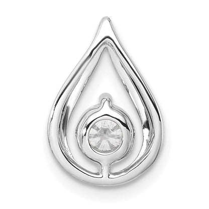 14K Weißgold Anhänger mit 0,5 ct. Labor Gezüchtetem Diamant VS/SI+ G+ in Tropfenform zum Aufschieben auf die Kette