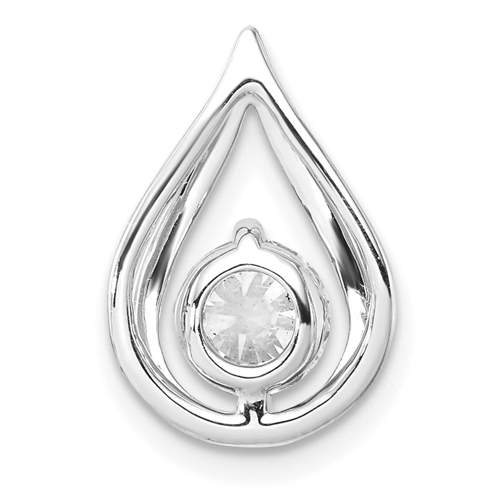 14K Weißgold 0,75 ct. Laborgezüchteter Diamant VS/SI+ G+ Tropfenförmiger Ketten-Gleitanhänger