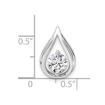 14K Weißgold 0,75 ct. Laborgezüchteter Diamant VS/SI+ G+ Tropfenförmiger Ketten-Gleitanhänger