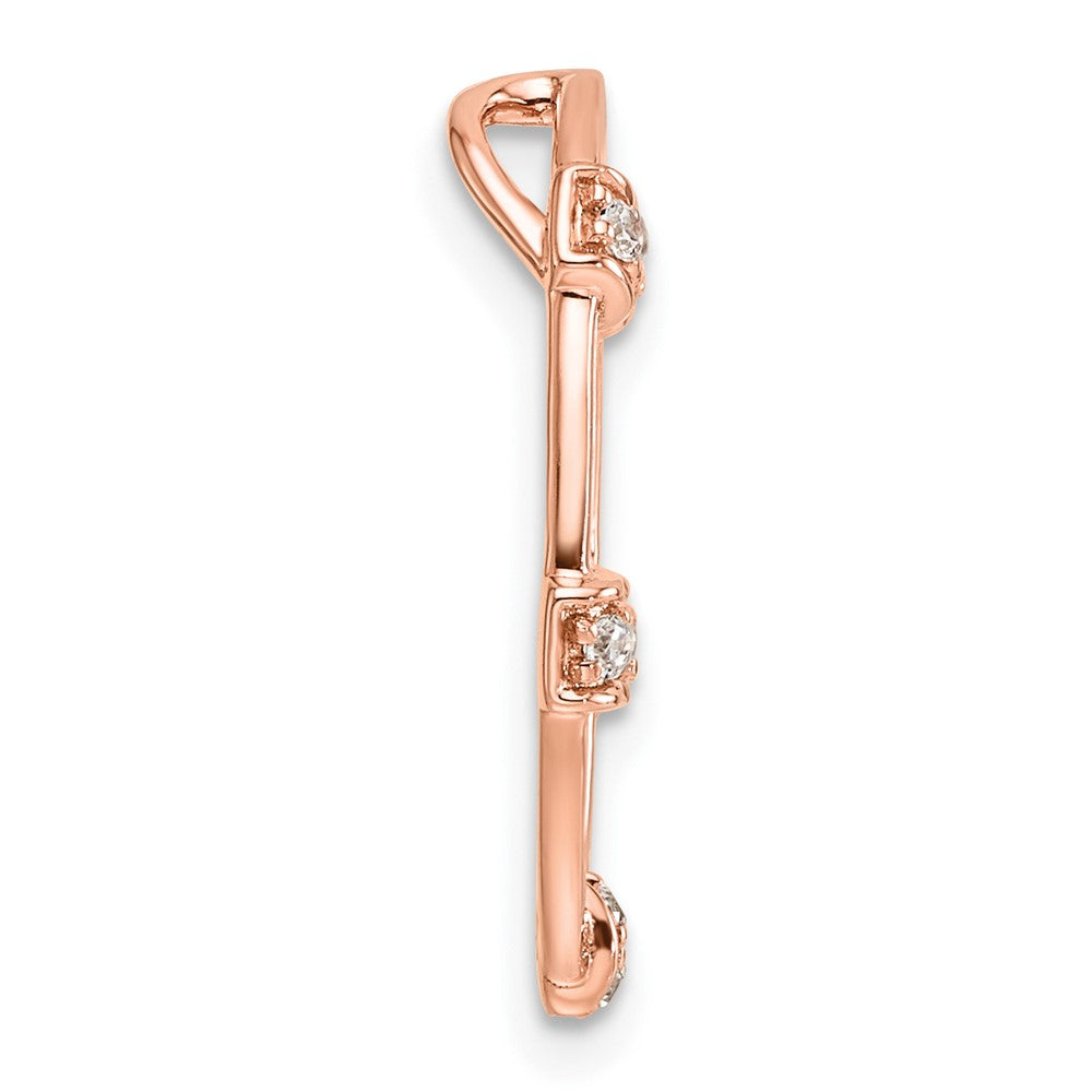 14K Roségold 0,10 ct. Labordiamant VS/SI+ G+ Oval Ketten-Gleitanhänger
