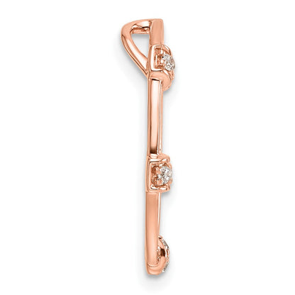 14K Roségold 0,10 ct. Labordiamant VS/SI+ G+ Oval Ketten-Gleitanhänger