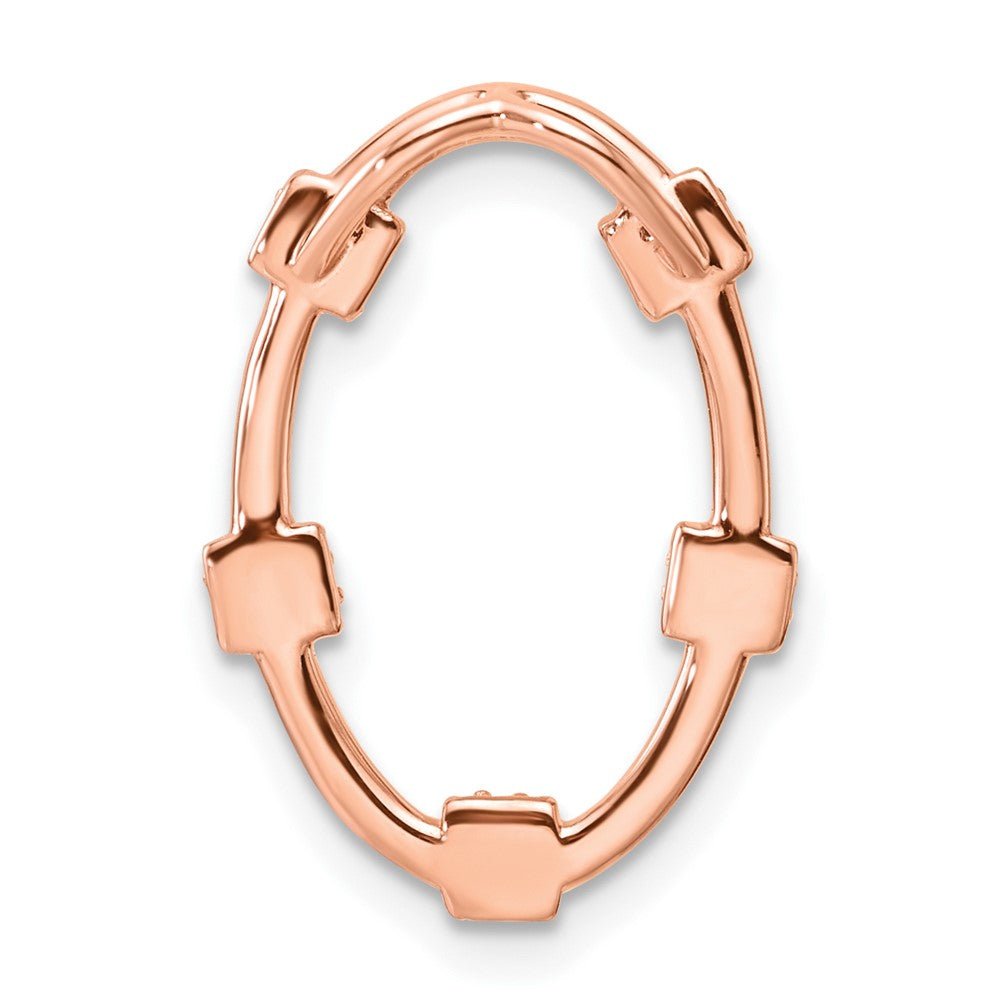 14K Roségold 0,10 ct. Labordiamant VS/SI+ G+ Oval Ketten-Gleitanhänger