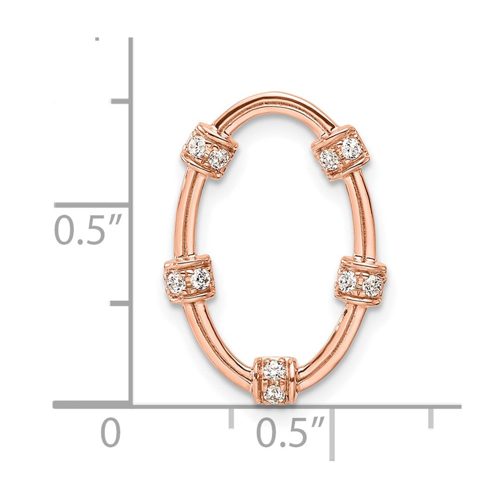 14K Roségold 0,10 ct. Labordiamant VS/SI+ G+ Oval Ketten-Gleitanhänger
