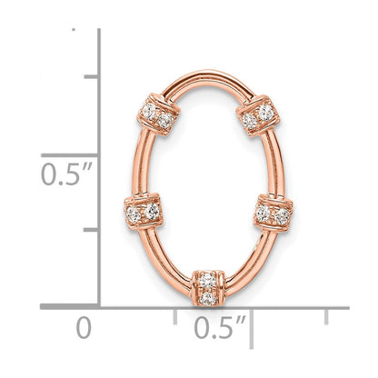 14K Roségold 0,10 ct. Labordiamant VS/SI+ G+ Oval Ketten-Gleitanhänger