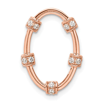 14K Roségold 0,10 ct. Labordiamant VS/SI+ G+ Oval Ketten-Gleitanhänger