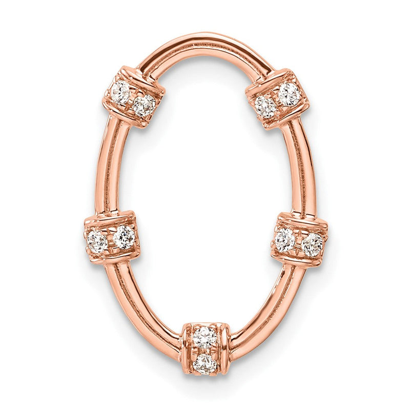 14K Roségold 0,10 ct. Labordiamant VS/SI+ G+ Oval Ketten-Gleitanhänger