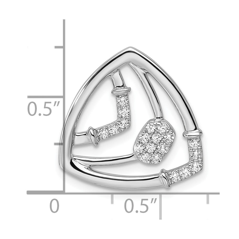14K Weißgold Im Labor Gezüchtet Diamant Vs/si+ G+ Dreieck Kette Anhänger