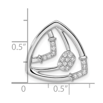 14K Weißgold Im Labor Gezüchtet Diamant Vs/si+ G+ Dreieck Kette Anhänger