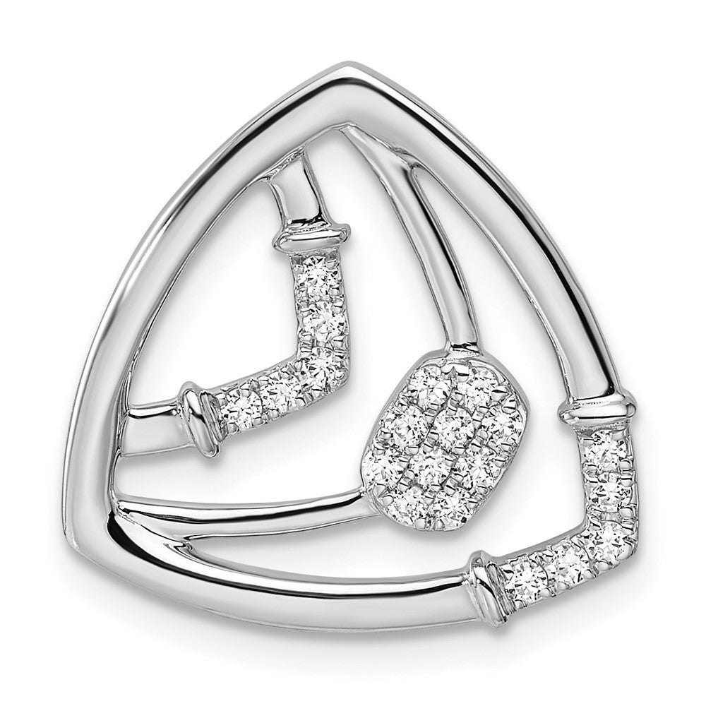 14K Weißgold Im Labor Gezüchtet Diamant Vs/si+ G+ Dreieck Kette Anhänger