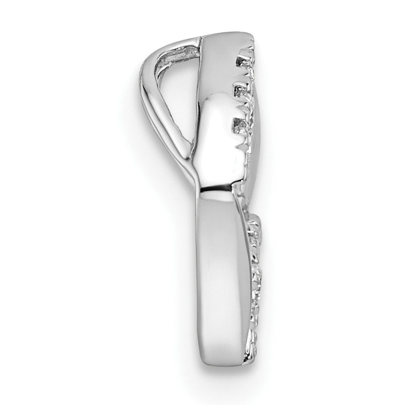 14K Weißgold 0,07 ct. Laborgezüchteter Diamant VS/SI+ G+ Quadratischer Ketten-Gleitanhänger