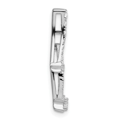 14K Weißgold 0,25 ct. Laborgezüchteter Diamant VS/SI+ G+ Sternschnuppen-Ketten-Gleitanhänger
