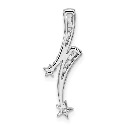 14K Weißgold 0,25 ct. Laborgezüchteter Diamant VS/SI+ G+ Sternschnuppen-Ketten-Gleitanhänger