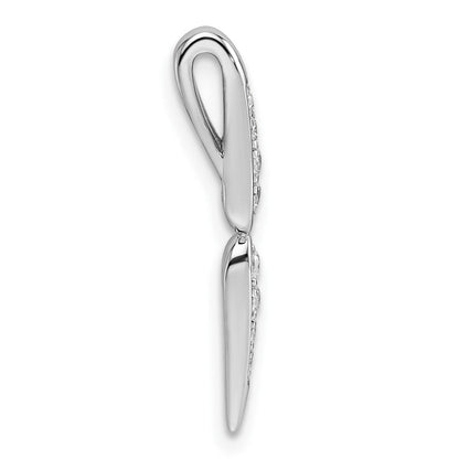 14K Weißgold Fantasie-Stabketten-Gleitanhänger mit 0,125 ct. Labordiamant VS/SI+ G+