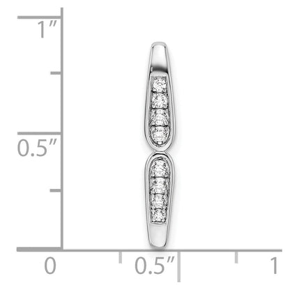 14K Weißgold Fantasie-Stabketten-Gleitanhänger mit 0,125 ct. Labordiamant VS/SI+ G+