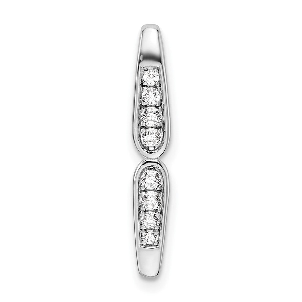 14K Weißgold Fantasie-Stabketten-Gleitanhänger mit 0,125 ct. Labordiamant VS/SI+ G+