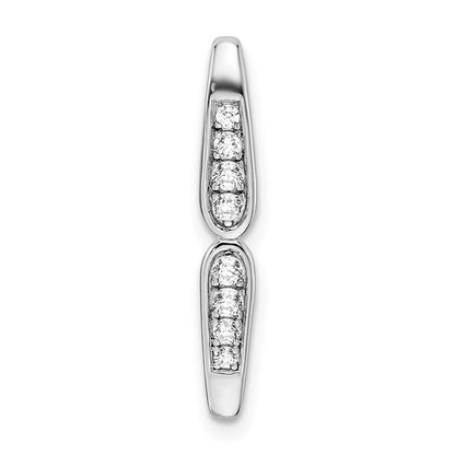 14K Weißgold Fantasie-Stabketten-Gleitanhänger mit 0,125 ct. Labordiamant VS/SI+ G+