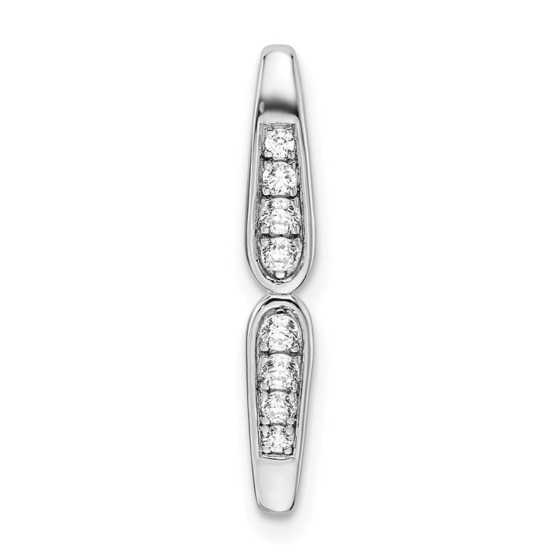 14K Weißgold Fantasie-Stabketten-Gleitanhänger mit 0,125 ct. Labordiamant VS/SI+ G+
