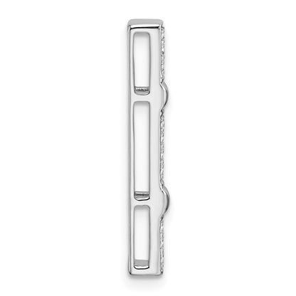 14K Weißgold Fancy-Balkenketten-Gleitanhänger mit 0,10 ct. im Labor gezüchtetem Diamant VS/SI+ G+