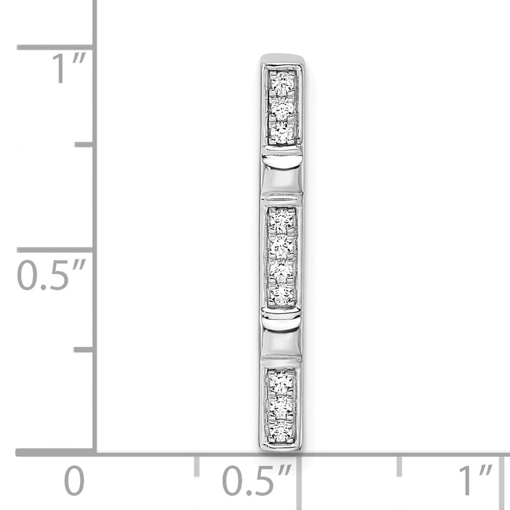 14K Weißgold Fancy-Balkenketten-Gleitanhänger mit 0,10 ct. im Labor gezüchtetem Diamant VS/SI+ G+