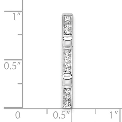 14K Weißgold Fancy-Balkenketten-Gleitanhänger mit 0,10 ct. im Labor gezüchtetem Diamant VS/SI+ G+