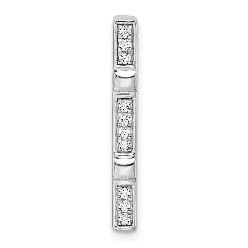 14K Weißgold Fancy-Balkenketten-Gleitanhänger mit 0,10 ct. im Labor gezüchtetem Diamant VS/SI+ G+