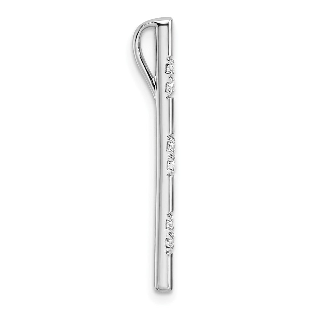 14K Weißgold 0,125 ct. Labordiamant VS/SI+ G+ Fancy-Stabketten-Gleitanhänger