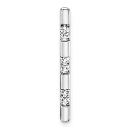 14K Weißgold 0,125 ct. Labordiamant VS/SI+ G+ Fancy-Stabketten-Gleitanhänger