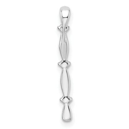 14K Weißgold 0,05 ct. Laborgezüchteter Diamant VS/SI+ G+ Fantasie-Stabketten-Gleitanhänger