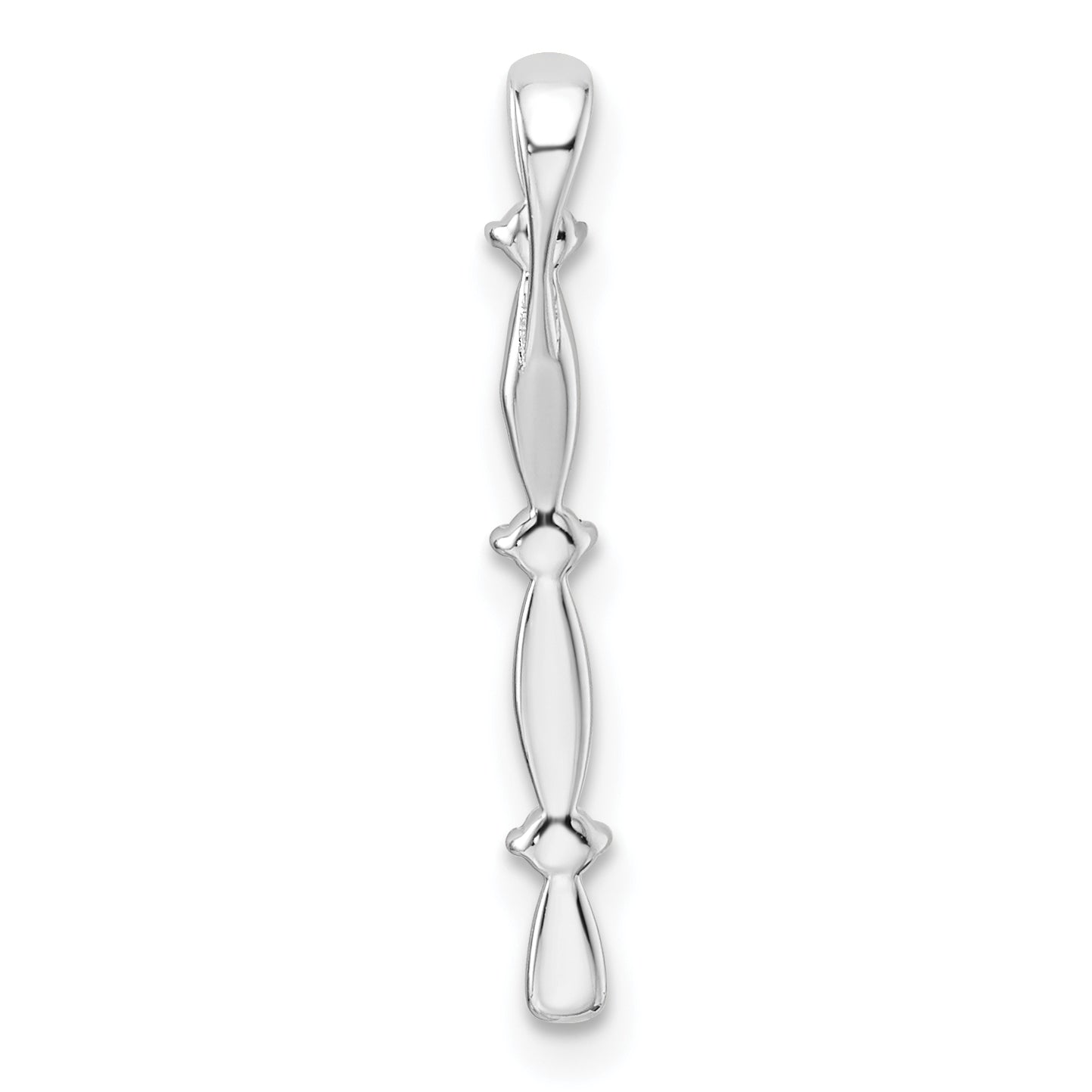 14K Weißgold 0,05 ct. Laborgezüchteter Diamant VS/SI+ G+ Fantasie-Stabketten-Gleitanhänger
