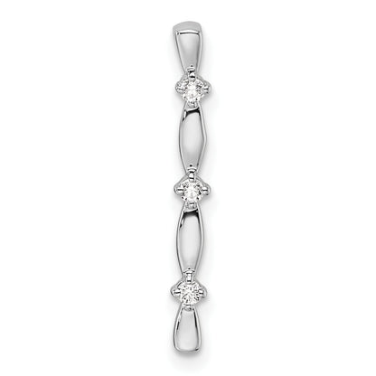 14K Weißgold 0,05 ct. Laborgezüchteter Diamant VS/SI+ G+ Fantasie-Stabketten-Gleitanhänger