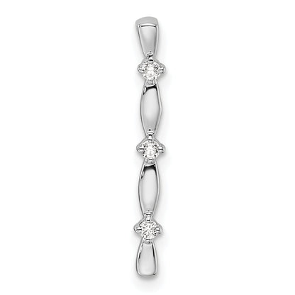 14K Weißgold 0,05 ct. Laborgezüchteter Diamant VS/SI+ G+ Fantasie-Stabketten-Gleitanhänger