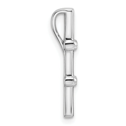 14K Weißgold 0,05 ct. Laborgezüchteter Diamant VS/SI+ G+ Fancy-Stab-Ketten-Gleitanhänger