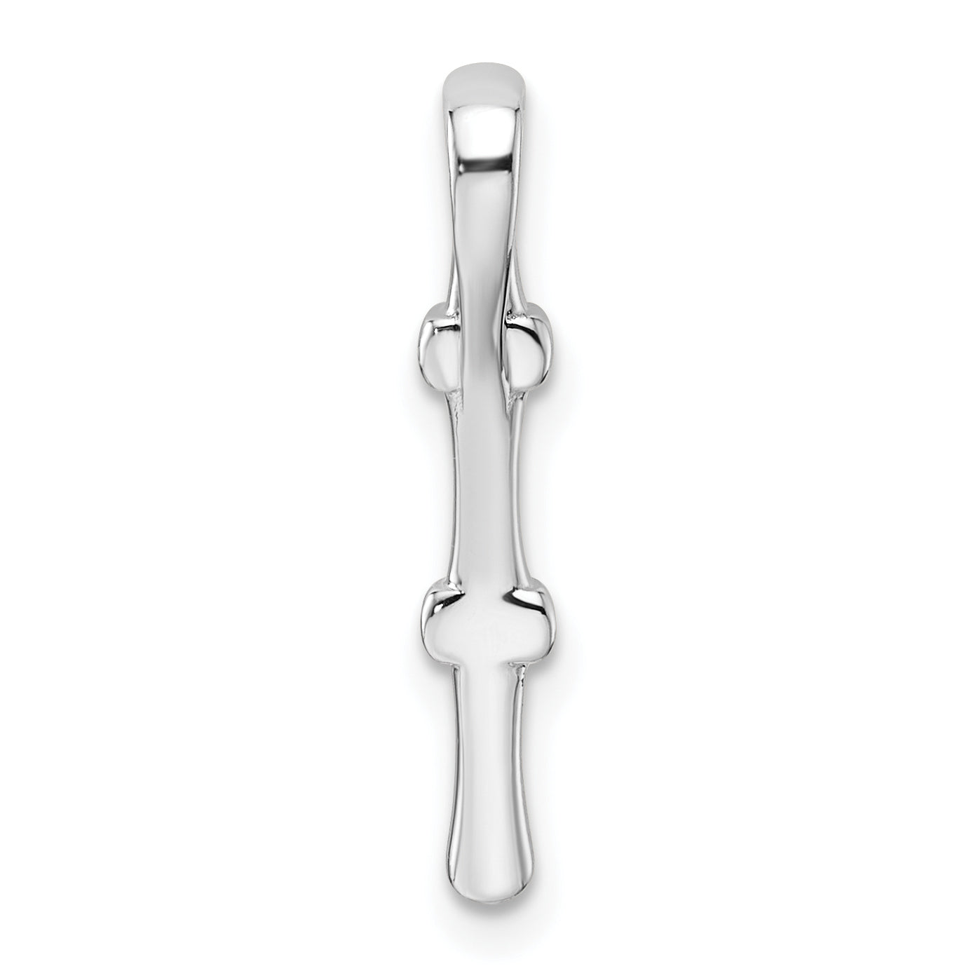 14K Weißgold 0,05 ct. Laborgezüchteter Diamant VS/SI+ G+ Fancy-Stab-Ketten-Gleitanhänger