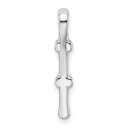 14K Weißgold 0,05 ct. Laborgezüchteter Diamant VS/SI+ G+ Fancy-Stab-Ketten-Gleitanhänger