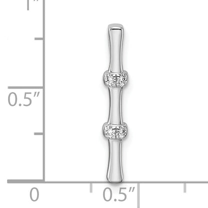 14K Weißgold 0,05 ct. Laborgezüchteter Diamant VS/SI+ G+ Fancy-Stab-Ketten-Gleitanhänger