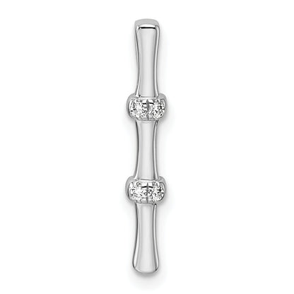 14K Weißgold 0,05 ct. Laborgezüchteter Diamant VS/SI+ G+ Fancy-Stab-Ketten-Gleitanhänger