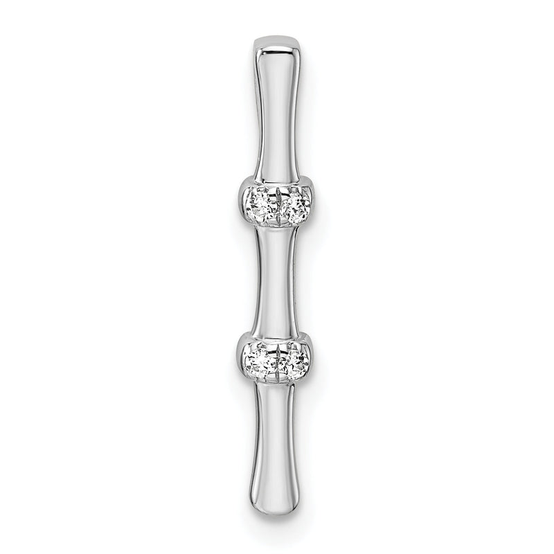 14K Weißgold 0,05 ct. Laborgezüchteter Diamant VS/SI+ G+ Fancy-Stab-Ketten-Gleitanhänger
