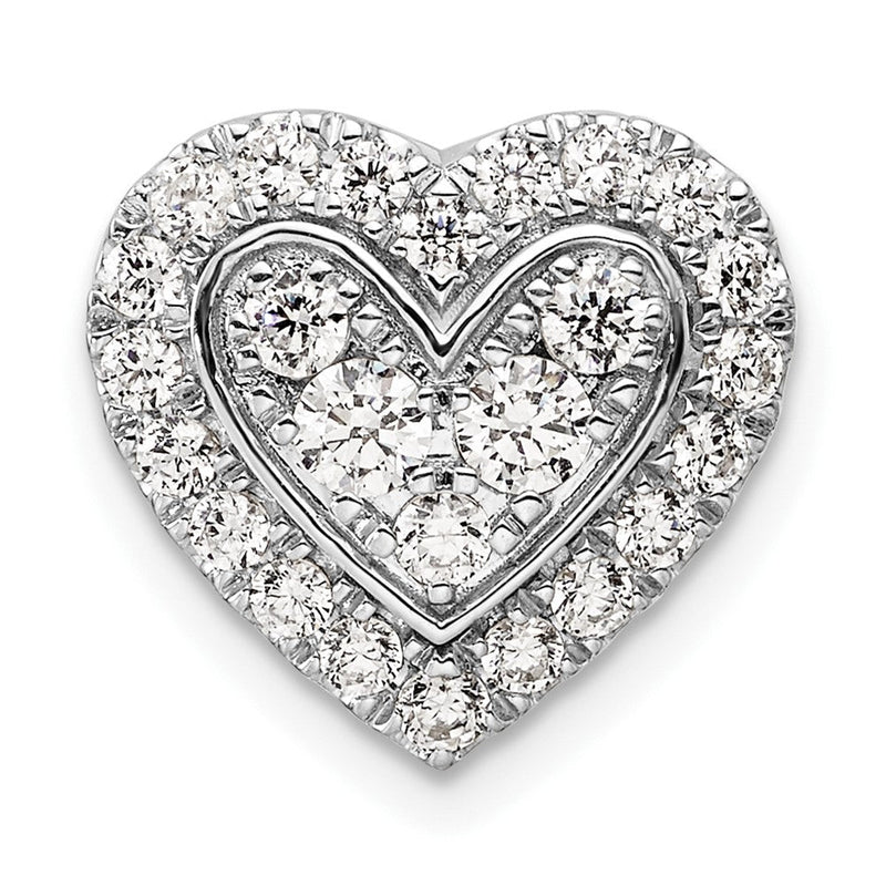 14K Weißgold Im Labor Gezüchtet Diamant Vs/si Fgh Heiligenschein Herz Kette Anhänger