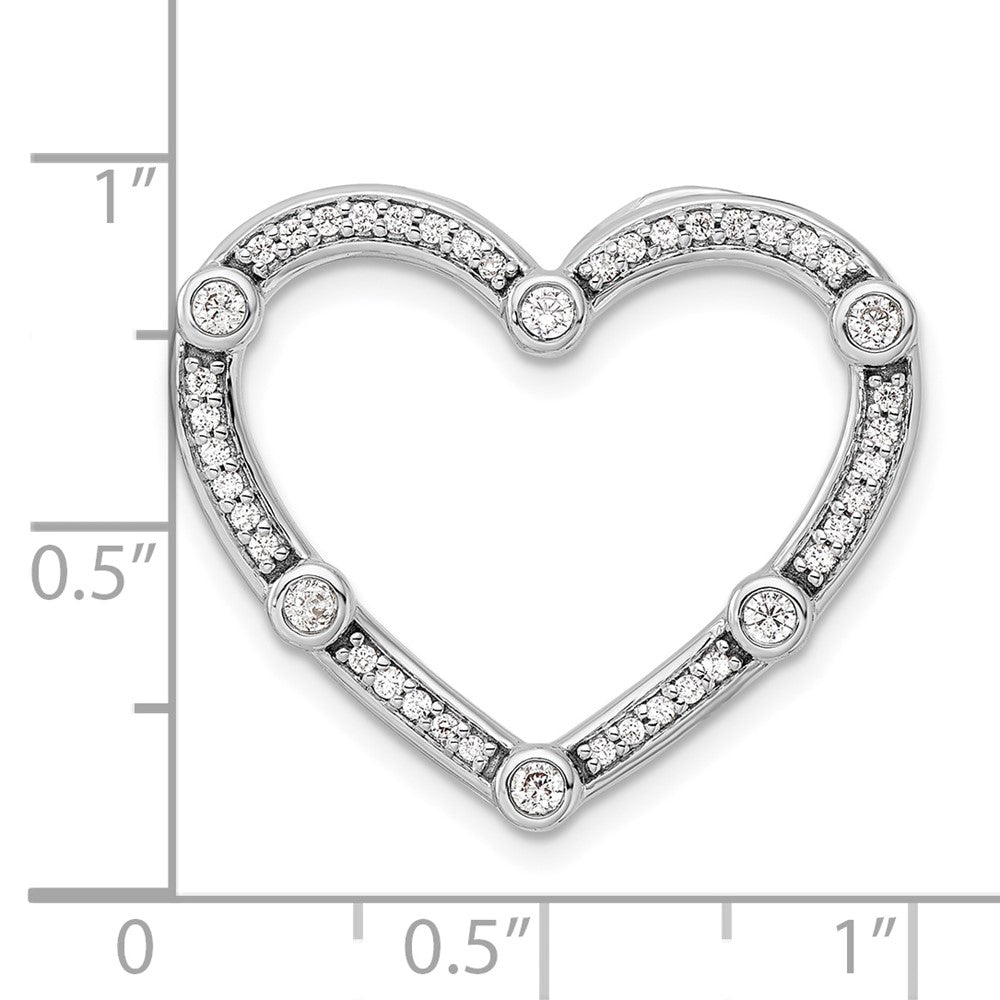 14K Weißgold 0,33 ct. Laborgezüchteter Diamant VS/SI+ G+ Offenes-Herz Ketten-Gleitanhänger
