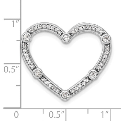 14K Weißgold 0,33 ct. Laborgezüchteter Diamant VS/SI+ G+ Offenes-Herz Ketten-Gleitanhänger