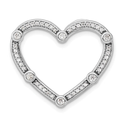 14K Weißgold 0,33 ct. Laborgezüchteter Diamant VS/SI+ G+ Offenes-Herz Ketten-Gleitanhänger