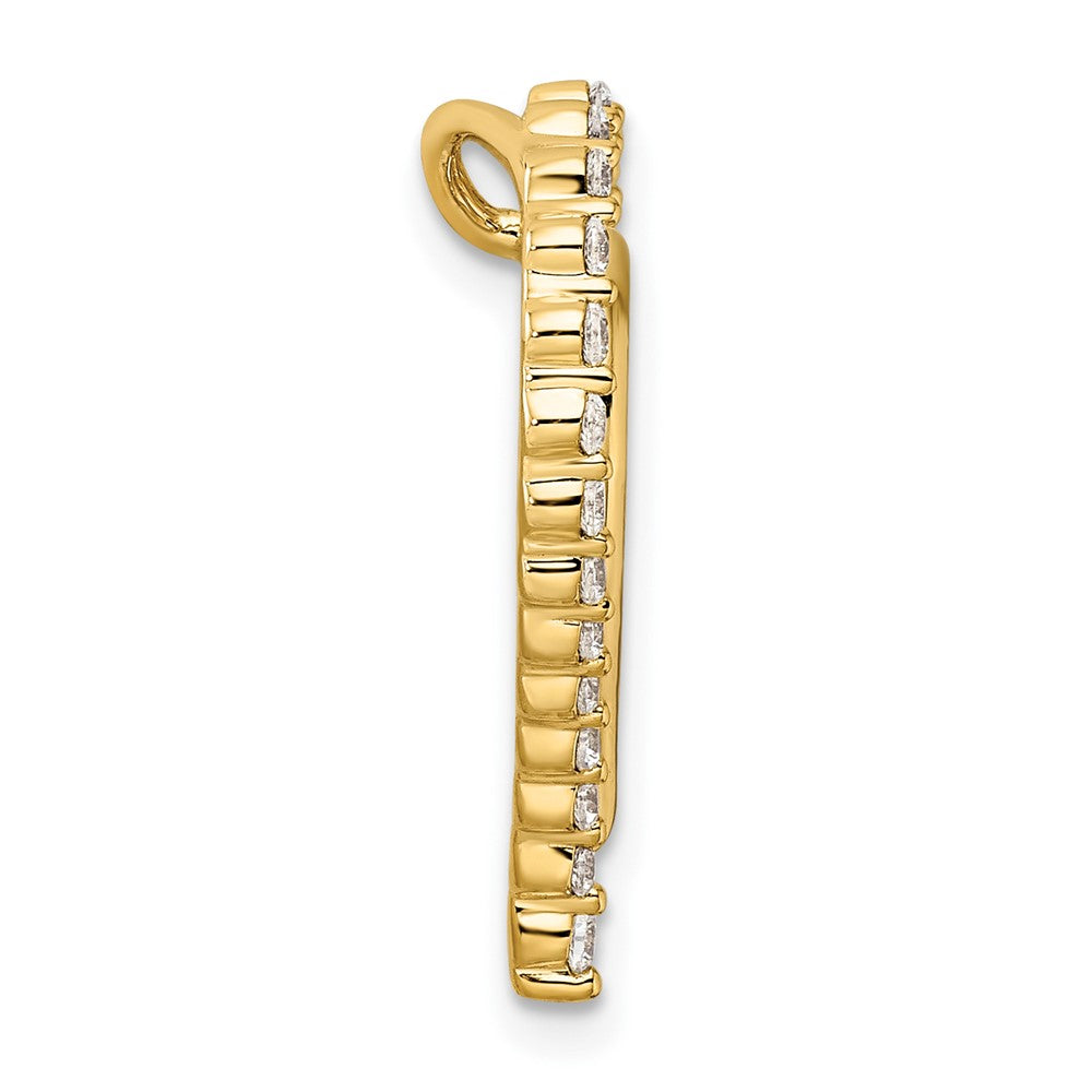 14K Gelbgold 0,5 ct. Laborgezüchteter Diamant VS/SI+ G+ Doppelherz-Ketten-Gleitanhänger