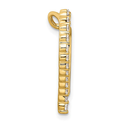 14K Gelbgold 0,5 ct. Laborgezüchteter Diamant VS/SI+ G+ Doppelherz-Ketten-Gleitanhänger