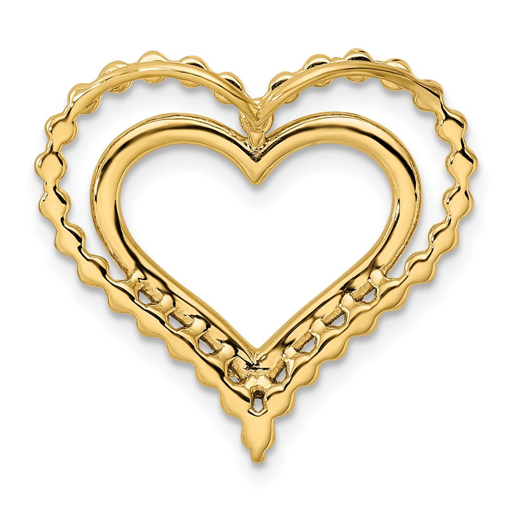 14K Gelbgold 0,5 ct. Laborgezüchteter Diamant VS/SI+ G+ Doppelherz-Ketten-Gleitanhänger
